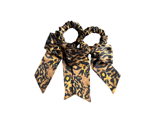 Set CheetahKongo silk scrunchies with animal prints